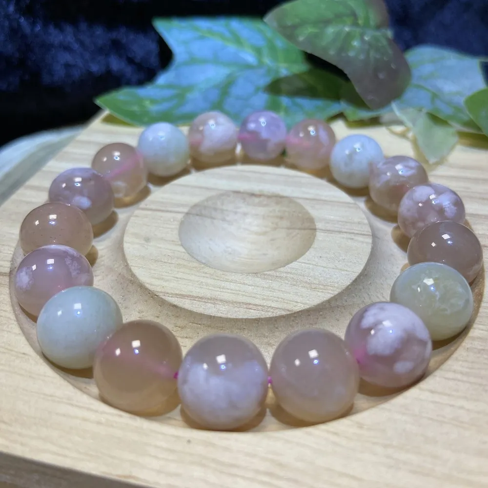 Cozy 世界水晶原礦與茶】綠櫻花瑪瑙11mm+ 91-4(有助養顏增加氣色功效