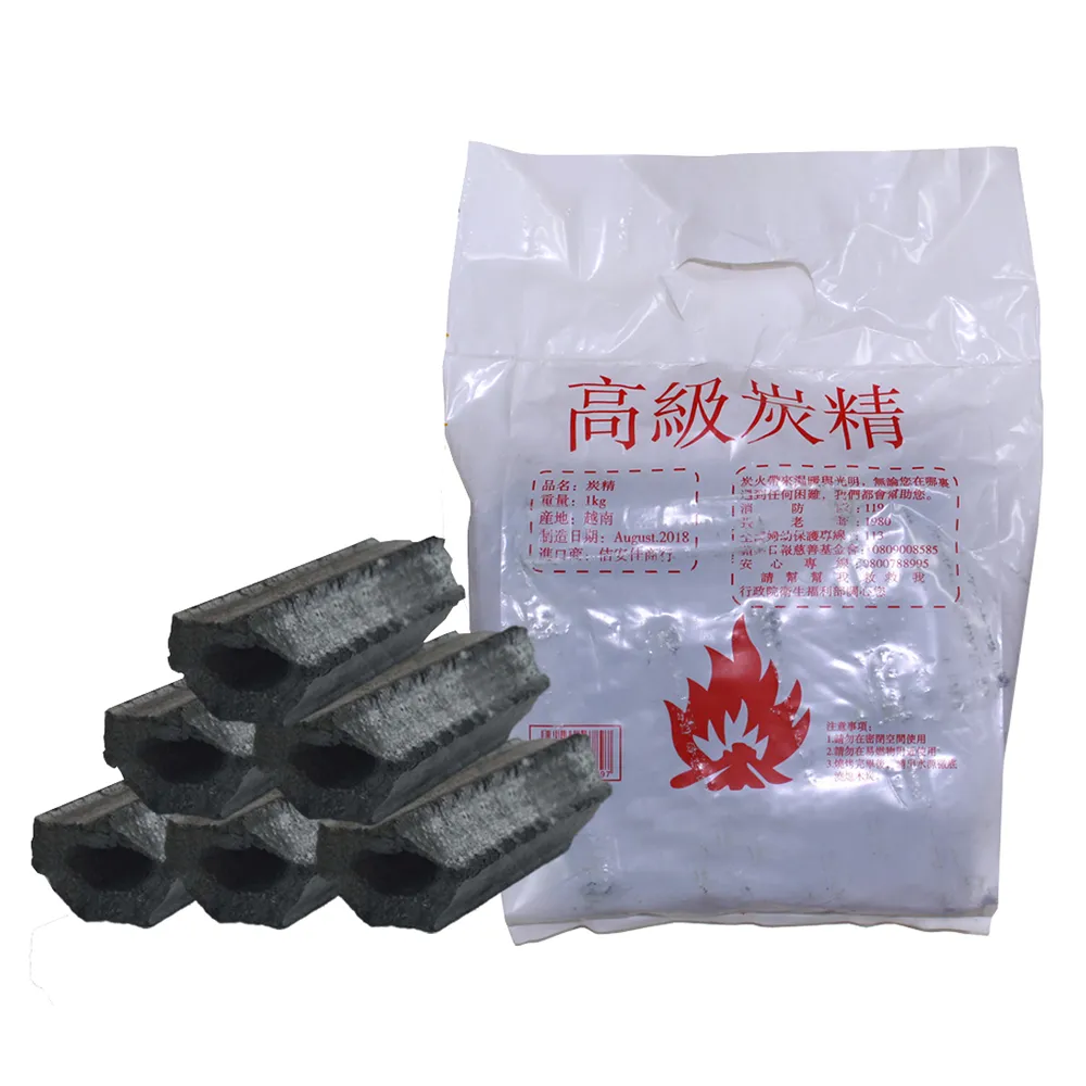 【露營中毒本鋪】佶安佳高級碳精炭精-1KG袋裝(精煉炭 炭精 碳精 木炭 燒烤 炭精)