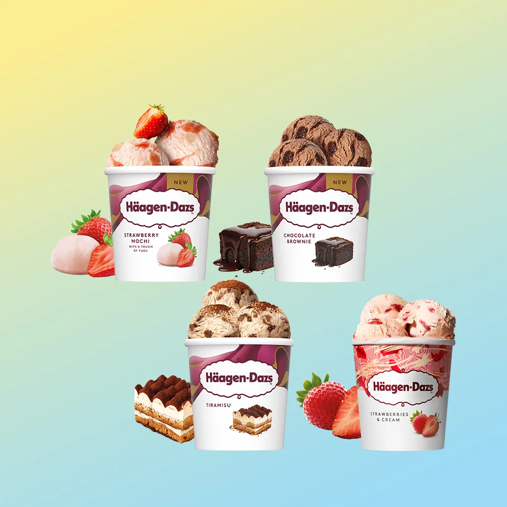 【Haagen-Dazs 哈根達斯】極致寵愛品脫4入組 (新品上市 甜點饗宴 人氣口味 開心果派對)