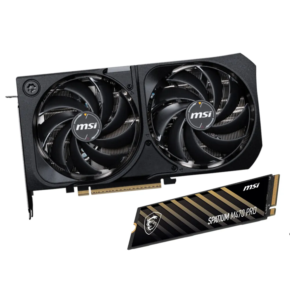 【微星】顯卡+SSD組★GeForce RTX 5070 12G SHADOW 2X OC 顯示卡+微星 SPATIUM M470 Pro 1TB SSD