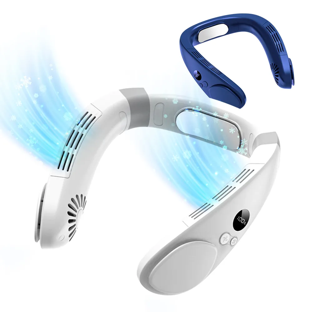【NECK FAN】半導體製冷 掛脖風扇 LED顯示(K009/多段調節/風扇/掛頸風扇/涼感/隨身/掛頸/頸掛)