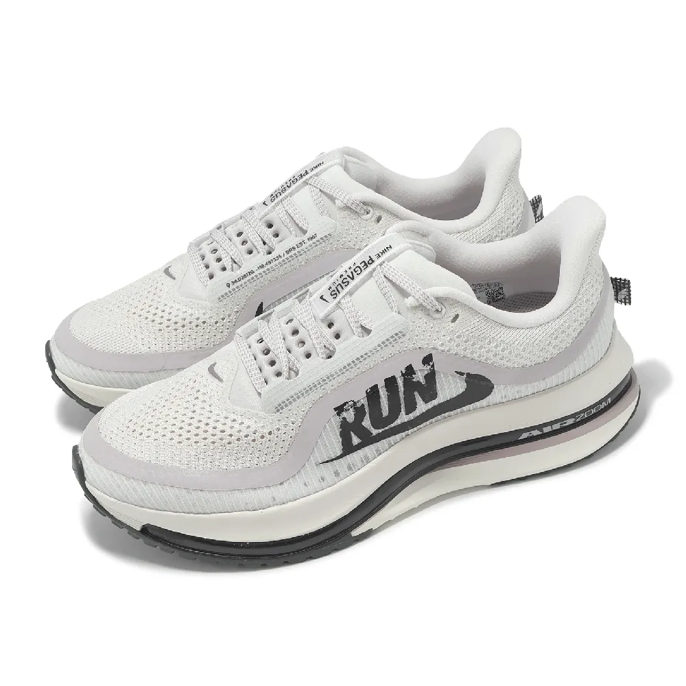 【NIKE 耐吉】慢跑鞋 Pegasus Premium Run 男鞋 象牙白 黑 厚底 緩震 運動鞋(IH2288-001)