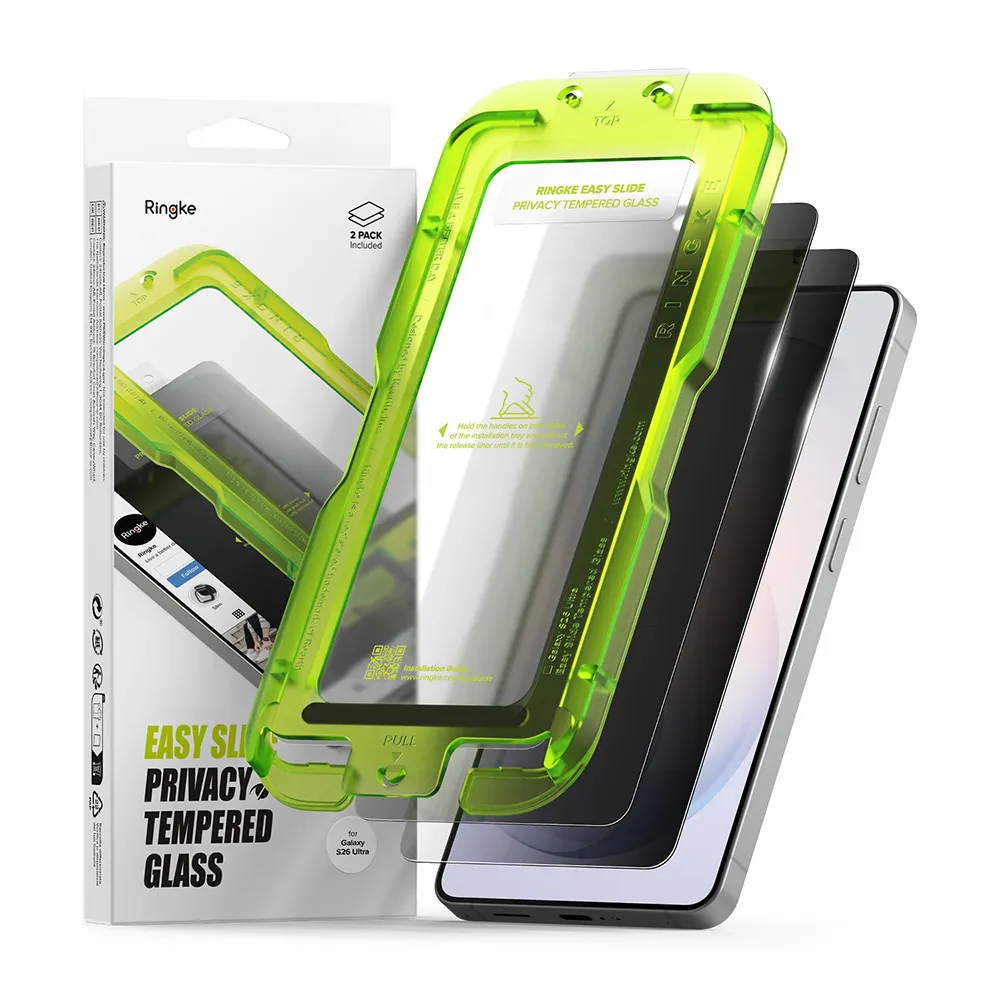 【Ringke】三星 Galaxy S26 Ultra / Plus / S26 易安裝防窺鋼化玻璃螢幕保護貼－2入(Rearth附安裝工具)