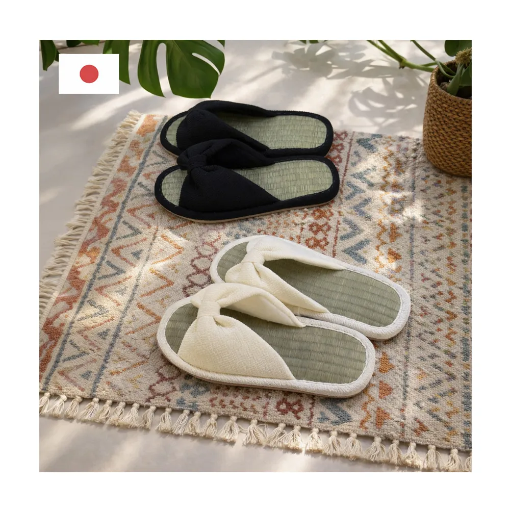 【zozo】日系緞帶榻榻米拖鞋(居家用/木地板適用/室內居家涼拖鞋/草蓆感靜音防滑女拖鞋)
