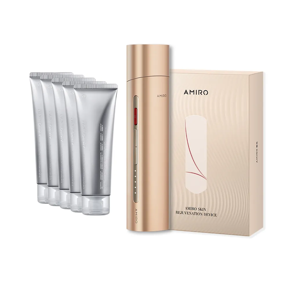 【AMIRO】時光機 拉提美容儀 R3 TURBO - 流沙金 + 保濕精華凝膠 5入(修復細紋 眼周 緊緻 情人節禮物)