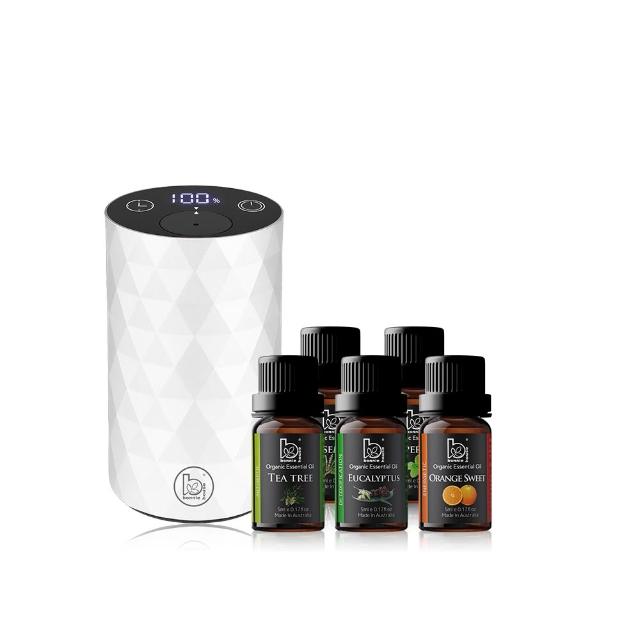 【Bonnie House 植享家】雙有機精油5ml（五入組）加馨馨香息賞香儀