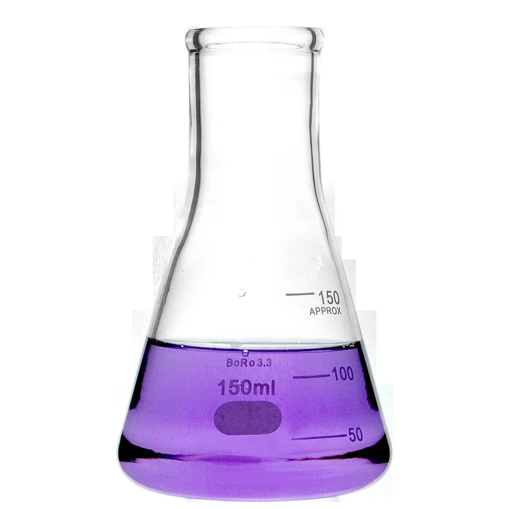 三角燒瓶 150ml 2入 玻璃三角瓶 B-GCD150(裝飾瓶 實驗器材 刻度錐形瓶)
