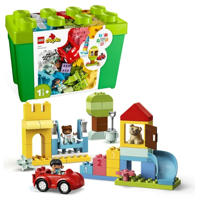 【LEGO 樂高】得寶系列 10914 豪華顆粒盒(學齡前 嬰兒玩具 DIY玩具 禮物)