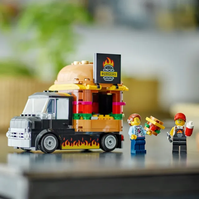 【LEGO 樂高】城市系列 60404 漢堡餐車(玩具車 交通工具)