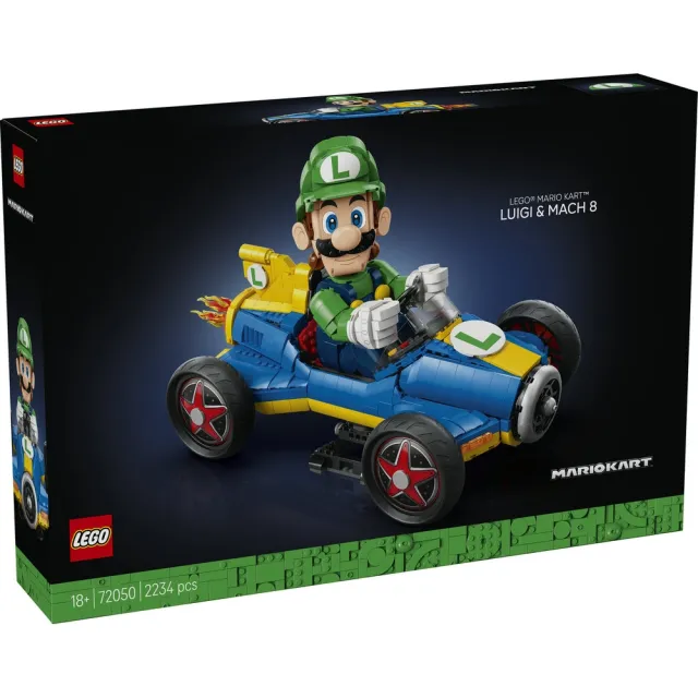【LEGO 樂高】超級瑪利歐系列 72050 瑪利歐賽車：路易吉＆G力量(居家擺設 任天堂 禮物 玩具)