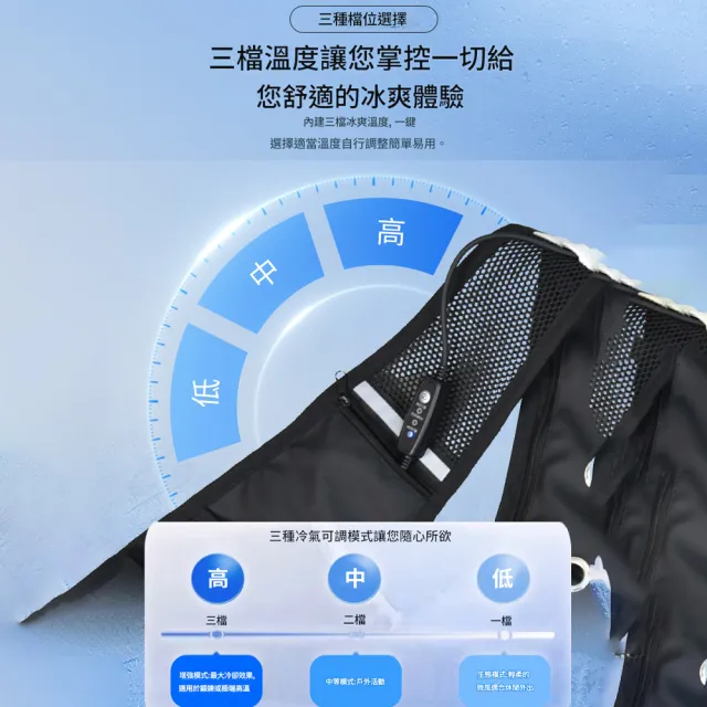 【RTAKO】半導體製冷背心 冰感降溫衣 冷卻服 風扇散熱衣 冷氣服馬甲 三段溫控 戶外降溫工作服 可拆清洗