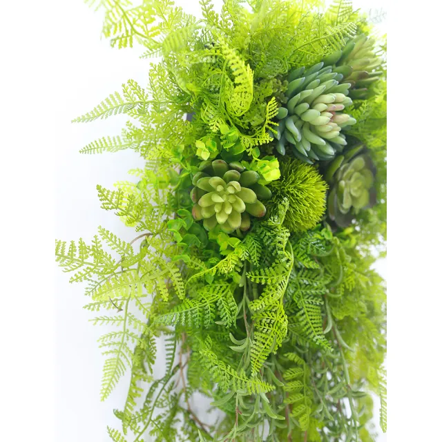 【HUGO DECO 榆果傢飾】蕨類多肉石蓮植物壁飾 免運專人配送限雙北市(擬真植物/電箱佈置/居家佈置/壁面裝飾)