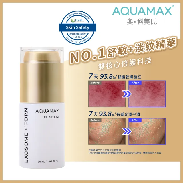 【AQUAMAX 奧科美氏】Exorigin泌蘭PDRN舒敏新生超級精華30ml-新生小蘭瓶PRO、女大推薦、植泌體、敏弱肌