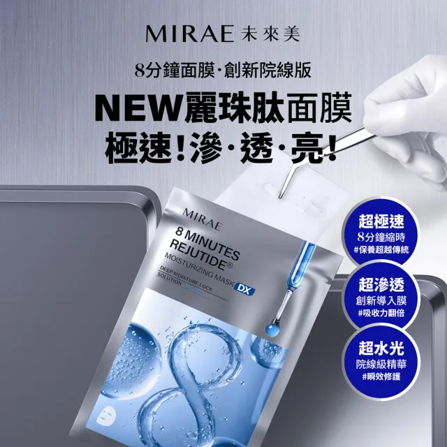 【MIRAE 未來美】8分鐘麗珠肽面膜(3片/盒) (保濕/修護/淨白)
