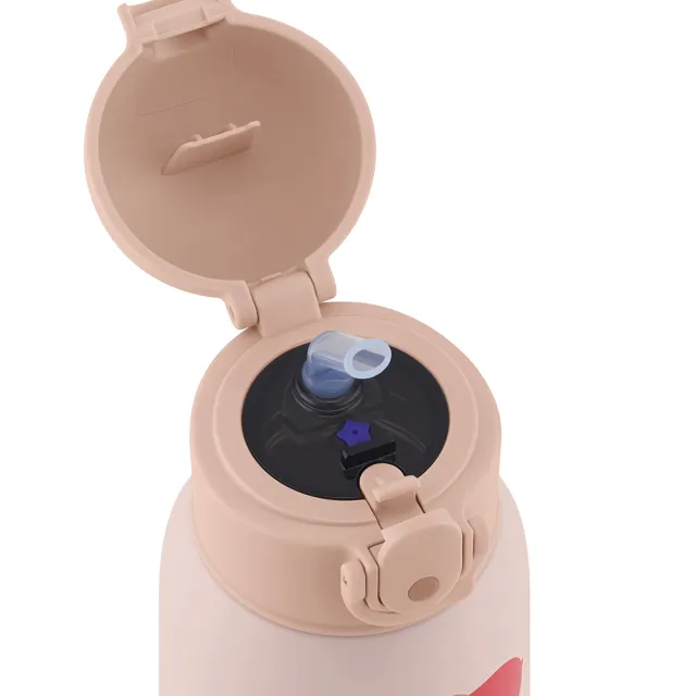【ZWILLING 德國雙人】THERMO PLUS 316L不鏽鋼兒童吸管保溫瓶500ml 附杯套背帶(德國雙人牌集團官方直營)