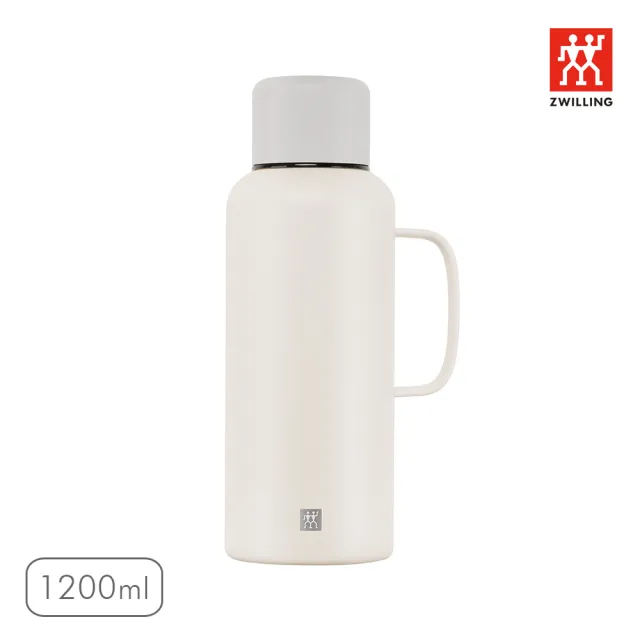 【ZWILLING 德國雙人】THERMO PLUS 316L不鏽鋼保溫保冰戶外運動水壺1200ml-奶油白(德國雙人牌集團官方直營)