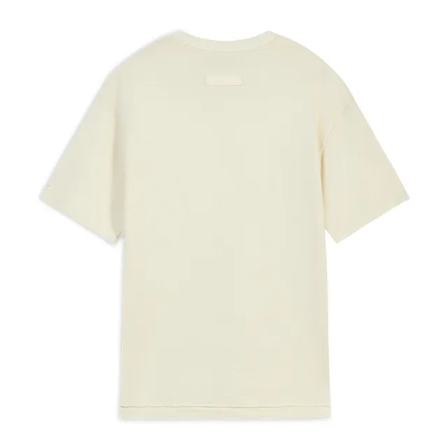 【PUMA】短袖上衣 男 亞規 ESS DISTRESSED 米白 63846891 (S2385)