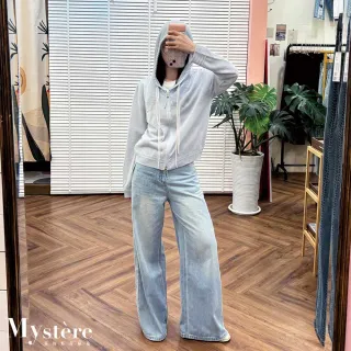 【my stere 我的時尚秘境】冰絲連帽蕾絲雙繩外套 四色可選 冰絲外套 針織罩衫 涼感外套 針織連帽外套