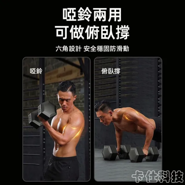 【happiness 幸福來】兩只裝7.5KG六角居家健身環保防滑啞鈴 塑身啞鈴 重訓健身 健身啞鈴 六角包膠啞鈴