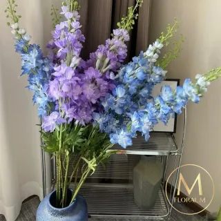 【Floral M】法式最美祝福大飛燕莫內紫仿真花花材1入組(人造花/仿真花/假花/花藝DIY/裝飾花材)
