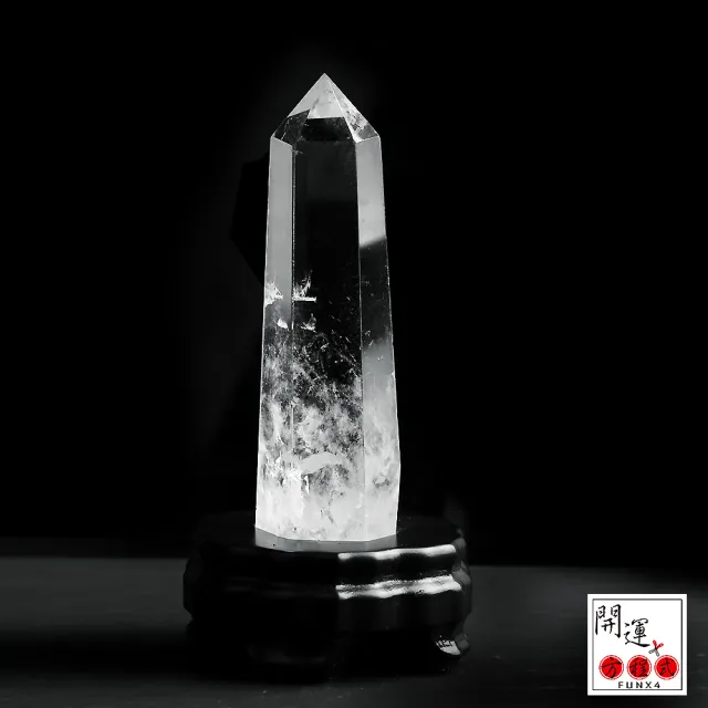 【開運方程式】天然透亮體白水晶柱T3(310-413g白晶柱的能量較尖銳集中快速)