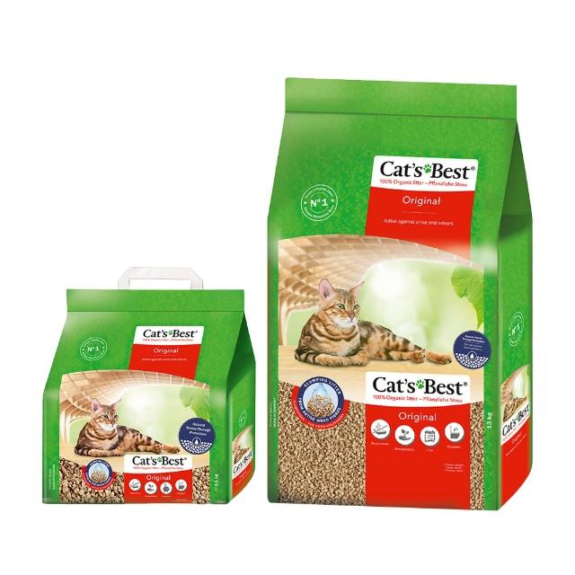 【CAT’S BEST 凱優】凝結木屑砂《紅標經典》共15.1kg│30L紅贈5L紅(貓砂/木屑砂/環保砂/杉木砂/松木砂)