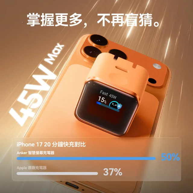 【ANKER】官方授權直營 A121D Nano 45W 螢幕充電器(黑/白/橙)