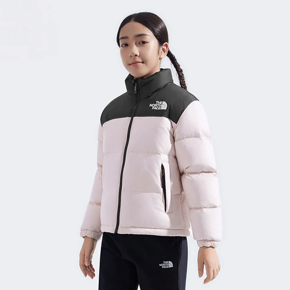 【The North Face 官方旗艦】北面經典1996兒童粉色DWR防潑水羽絨外套｜8A4CBP6