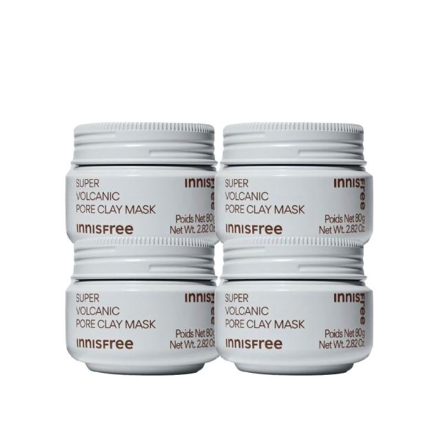 【innisfree】超級火山泥毛孔潔淨面膜80g(4入組/毛孔吸塵器/水楊酸/控油)