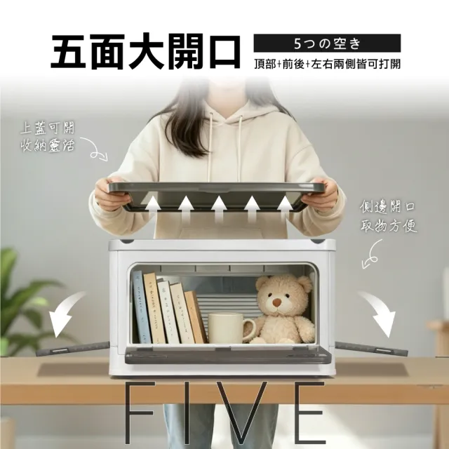 【ONE HOUSE】30L 藤原五開門巨無霸折疊收納箱(可疊加/掀蓋整理箱/收納櫃)