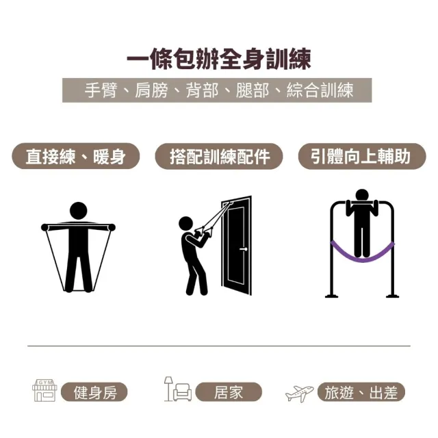 【KEY POWER 氣魄】台灣製 彈力帶 40kg/90磅｜附收納網袋(天然橡膠.無化學味.彈力繩)