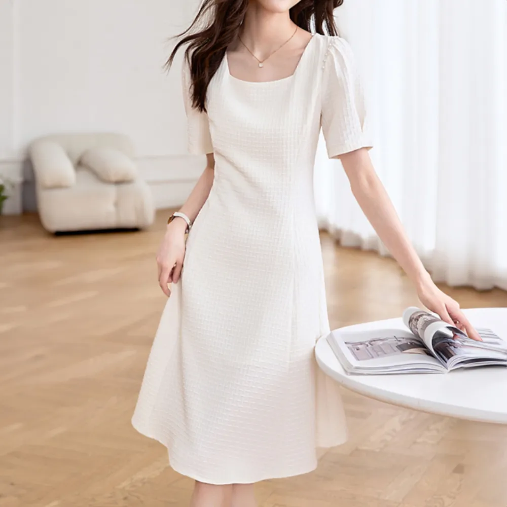 【ONEY 歐妮】★連身雪紡少女平口洋裝(女裝/洋裝/連身裙/長版上衣/休閒/氣質)