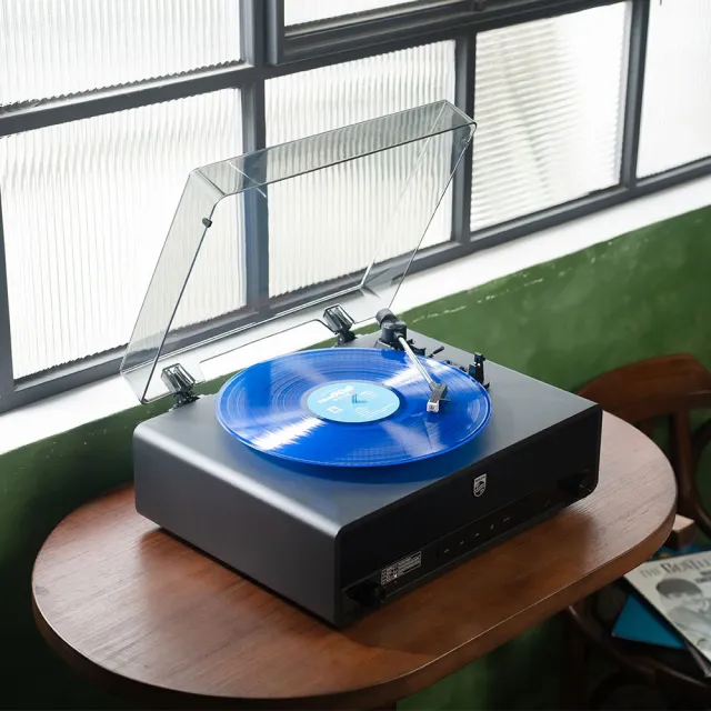 【Philips 飛利浦】THE STEVIE 藍牙黑膠唱片機 ALL IN ONE-TAV3000(藍牙黑膠唱片機TAV3000)