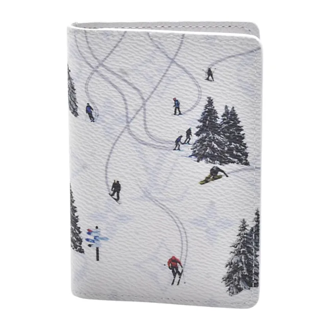 【Louis Vuitton 路易威登】M14882經典Monogram帆布滑雪圖騰萬用名片夾/錢包(白色)