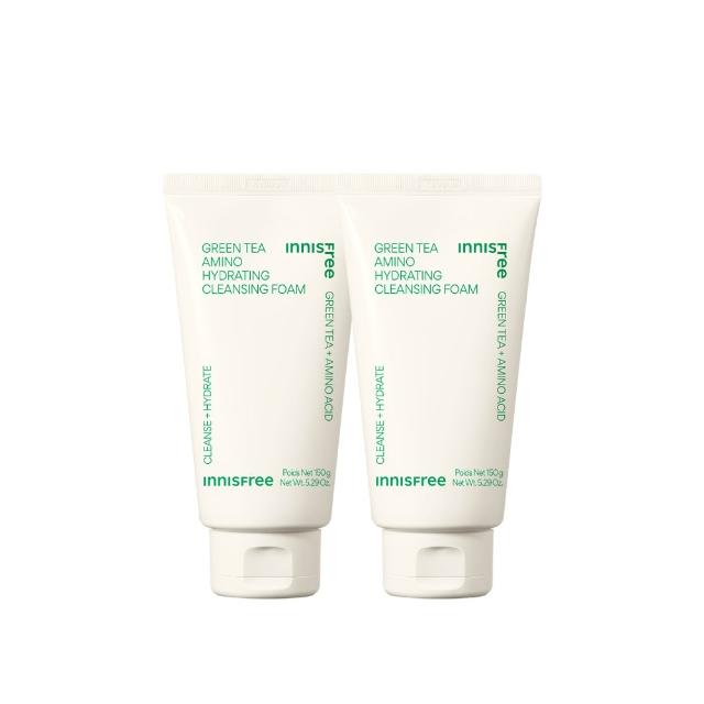 【innisfree】綠茶保濕胺基酸潔面乳150g(共300g/2入組)