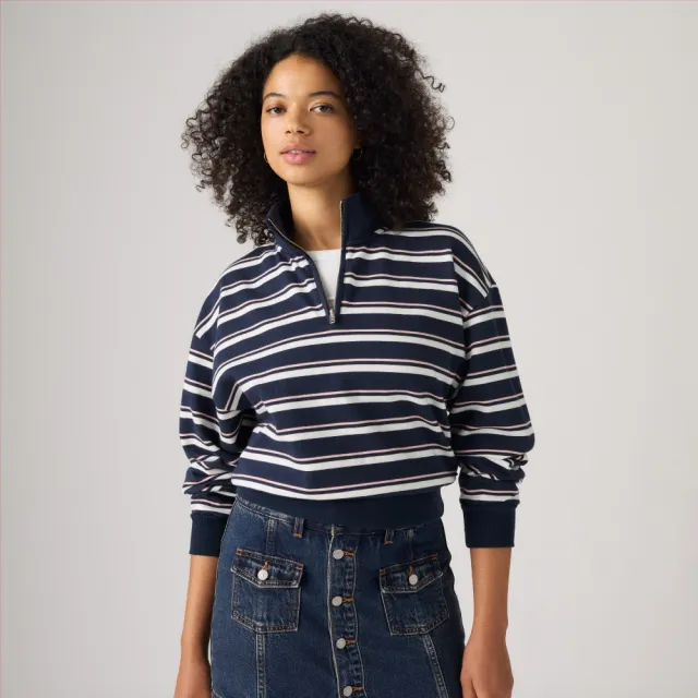 【LEVIS】四分之一拉鍊上衣 / 大學T 女生上衣 熱賣單品 005IJ-0011