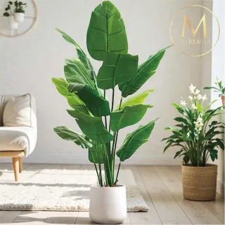 【Floral M】招財納福天堂鳥180cm大型仿真植栽(贈花盆)(仿真樹/免澆水/室內佈置/居家裝飾/招財擺設)