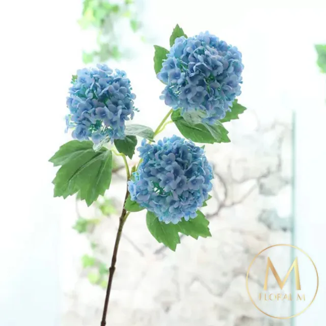 【Floral M】京都夏日繡球深海藍仿真花花材1入組(人造花/仿真花/假花/花藝DIY/裝飾花材)