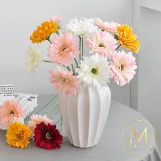 【Floral M】夏日小太陽非洲菊甜蜜粉仿真花花材3入組(人造花/仿真花/假花/花藝DIY/裝飾花材)