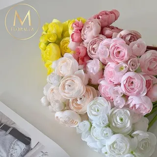 【Floral M】法式浪漫復古茶花仿真花花材6入組(人造花/仿真花/假花/花藝DIY/裝飾花材)