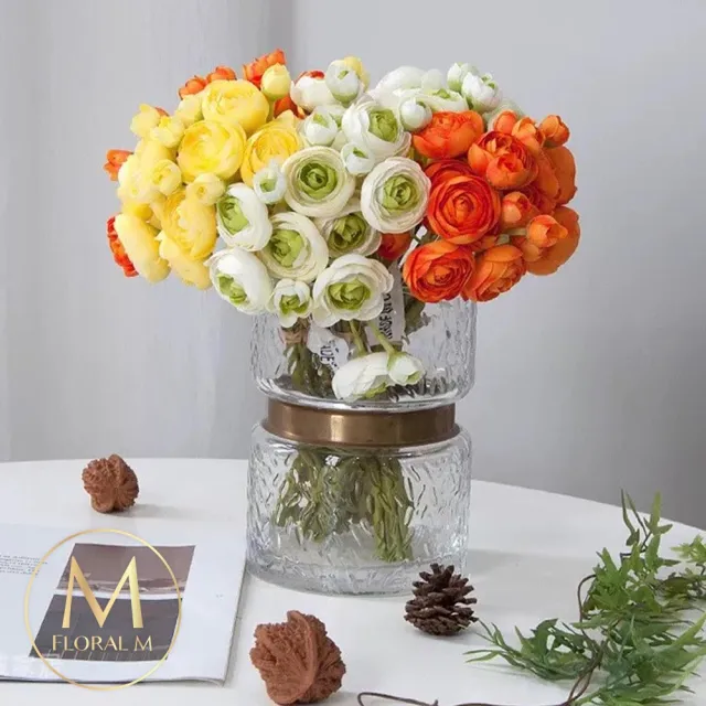 【Floral M】法式浪漫復古茶花仿真花花材6入組(人造花/仿真花/假花/花藝DIY/裝飾花材)