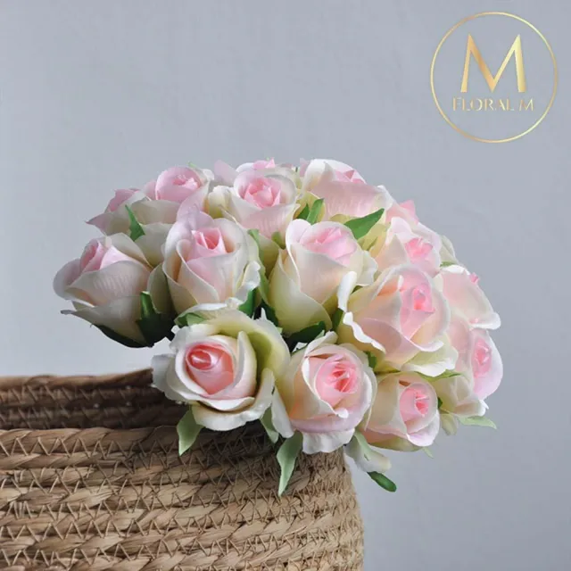 【Floral M】法式西麗雅玫瑰仿真花花材10入組(人造花/仿真花/假花/花藝DIY/裝飾花材)
