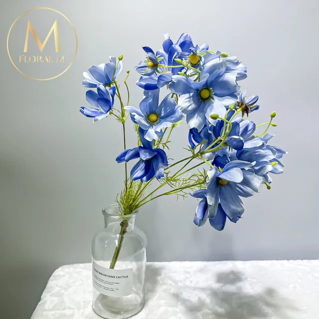 【Floral M】初戀少女波斯菊仿真花花材3入組(人造花/仿真花/假花/花藝DIY/裝飾花材)