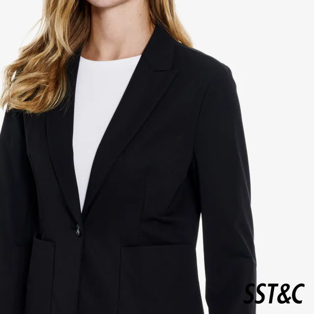 【SST&C】女裝 可機洗_黑色織紋修身版西裝外套01012503005(換季65折)