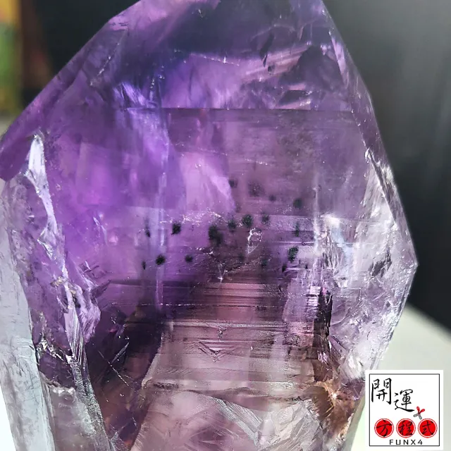 【開運方程式】紫晶權杖骨幹水晶柱H款(紫度飽滿木座訂製工藝精緻)