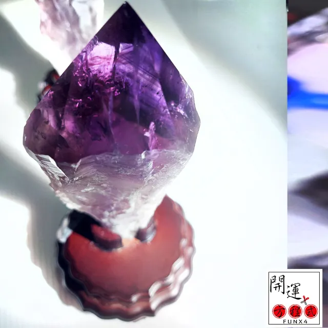 【開運方程式】紫晶權杖骨幹水晶柱K款(底座訂製款  送白水晶簇)