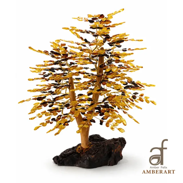 AF AMBER ART波蘭四色聚財999琥珀樹