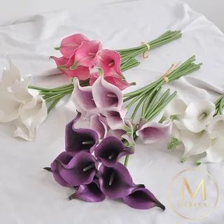 【Floral M】氣質仙女粉色海芋仿真花花材5入組(人造花/仿真花/假花/花藝DIY/裝飾花材)