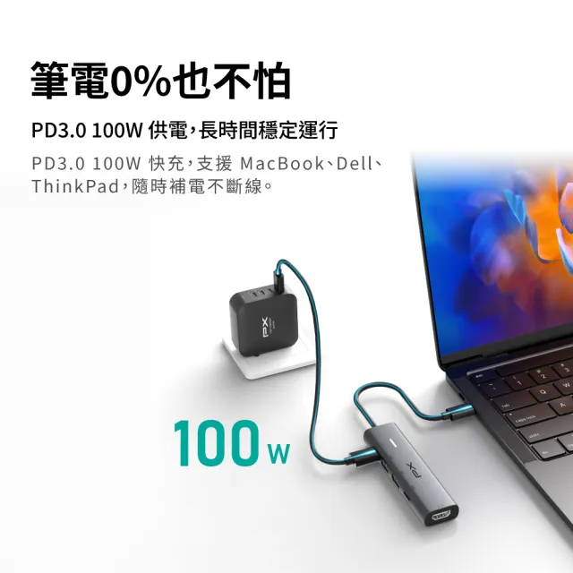 【PX 大通】5合一 USB-C HUB Type C集線器 HDMI USB3.0  MacBook iPhone 筆電擴充 (C5-21)