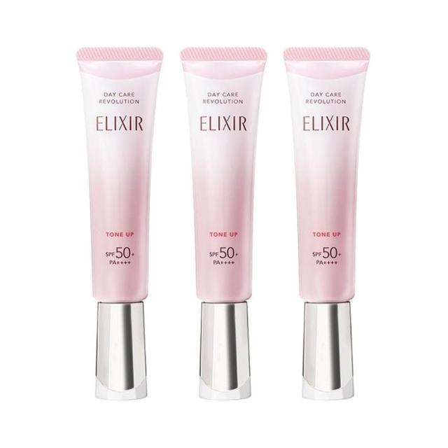 【ELIXIR 怡麗絲爾】膠原亮妍多效美肌乳PK囤貨組 (潤色小金管x3)